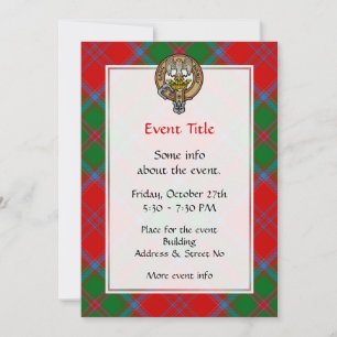 Invitación Clan Drummond Escudo sobre Tartán