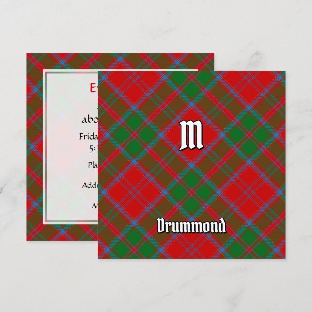 Invitación Clan Drummond Tartan (Anverso / Reverso)