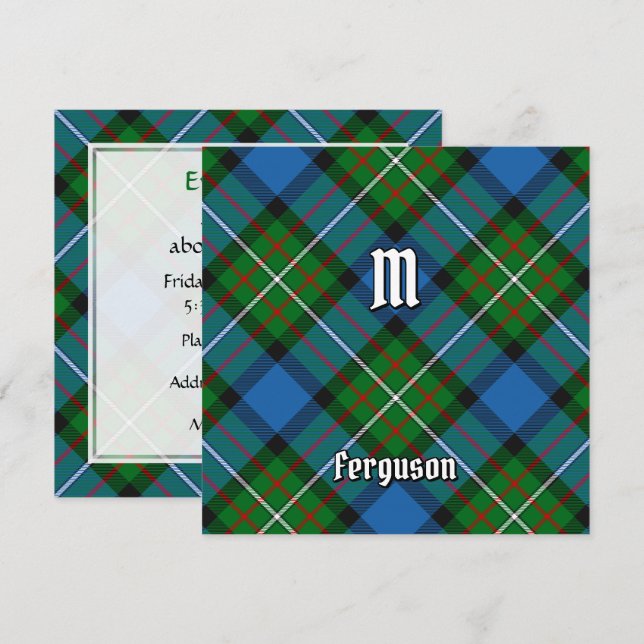 Invitación Clan Ferguson Tartan (Anverso / Reverso)
