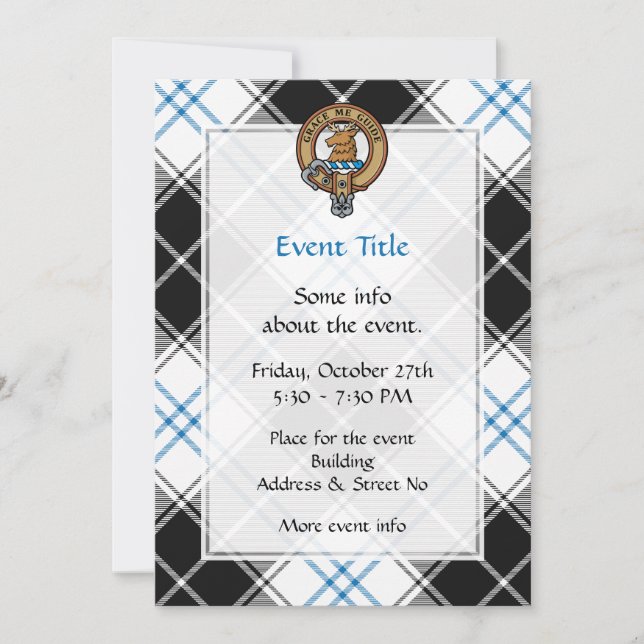 Invitación Clan Forbes Escudo por Vestir Tartán (Anverso)