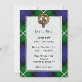 Invitación Clan Forbes Escudo sobre Tartán