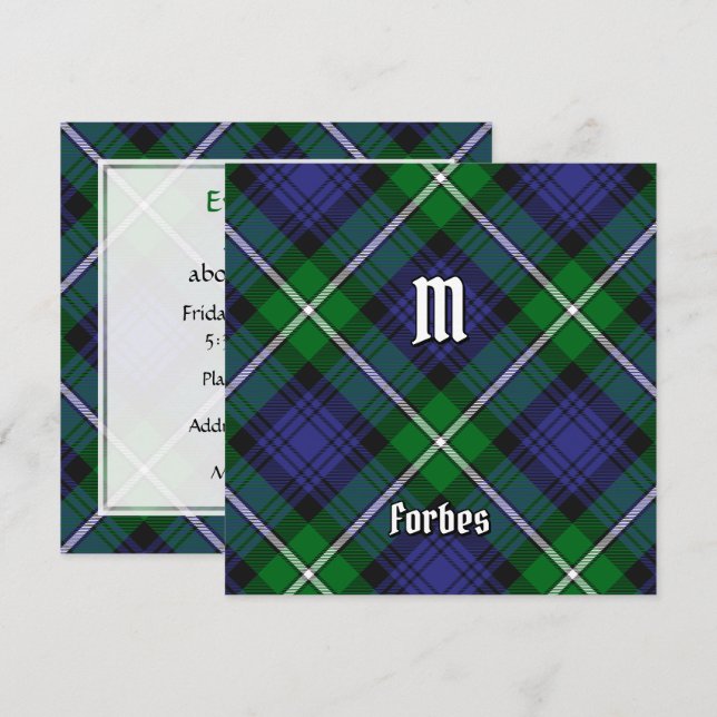 Invitación Clan Forbes Tartan (Anverso / Reverso)