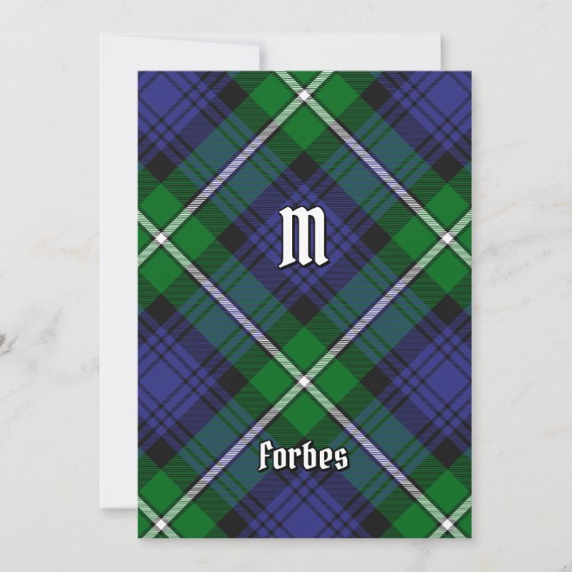 Invitación Clan Forbes Tartan (Anverso)
