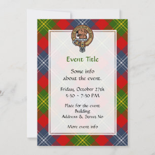 Invitación Clan Forrester Escudo sobre Tartán