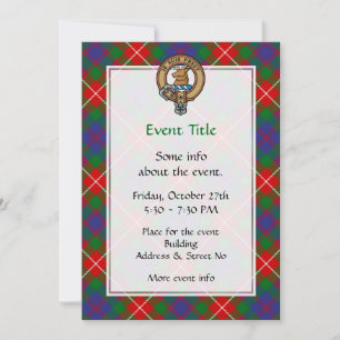 Invitación Clan Fraser de Lovat Escudo sobre Tartán