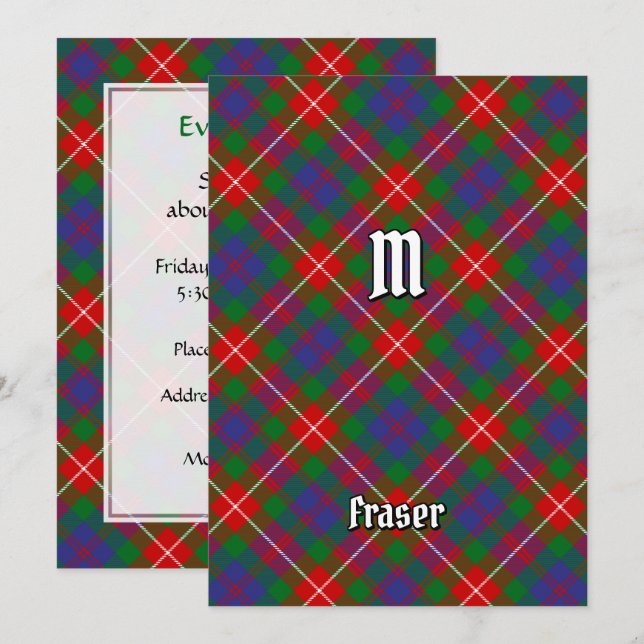 Invitación Clan Fraser de Lovat Tartán (Anverso / Reverso)