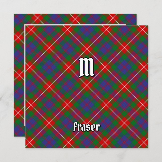 Invitación Clan Fraser de Lovat Tartán (Anverso / Reverso)