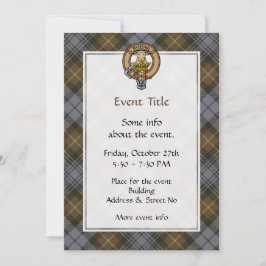 Invitación Clan Gordon Escudo sobre el tartán erosionado