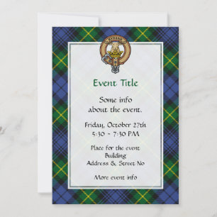 Invitación Clan Gordon Escudo sobre Tartán