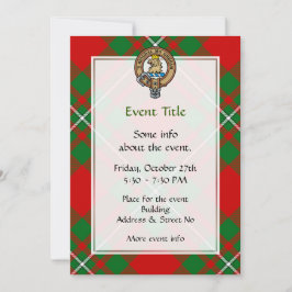 Invitación Clan Gregor Escudo sobre Tartán