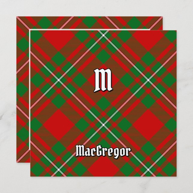 Invitación Clan Gregor Tartan (Anverso / Reverso)