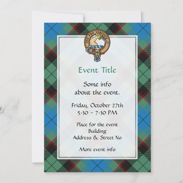 Invitación Clan Guthrie Escudo por Tartán (Anverso)