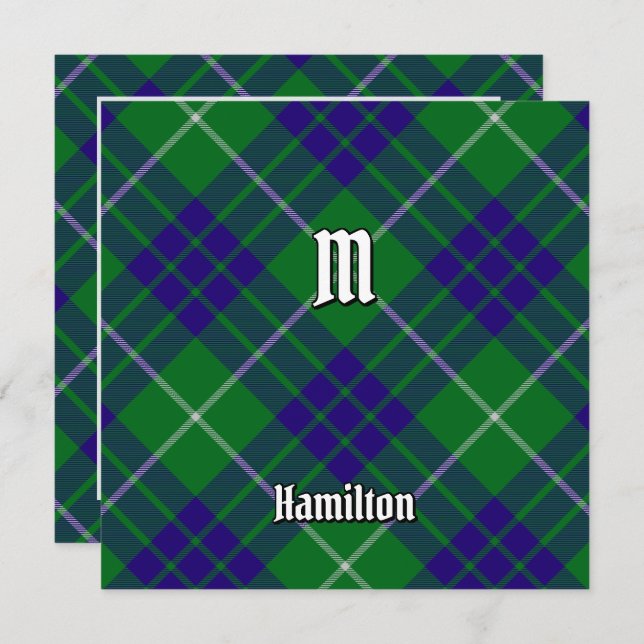 Invitación Clan Hamilton Hunting Tartan (Anverso / Reverso)