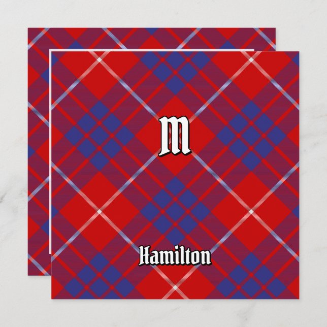 Invitación Clan Hamilton Red Tartan (Anverso / Reverso)