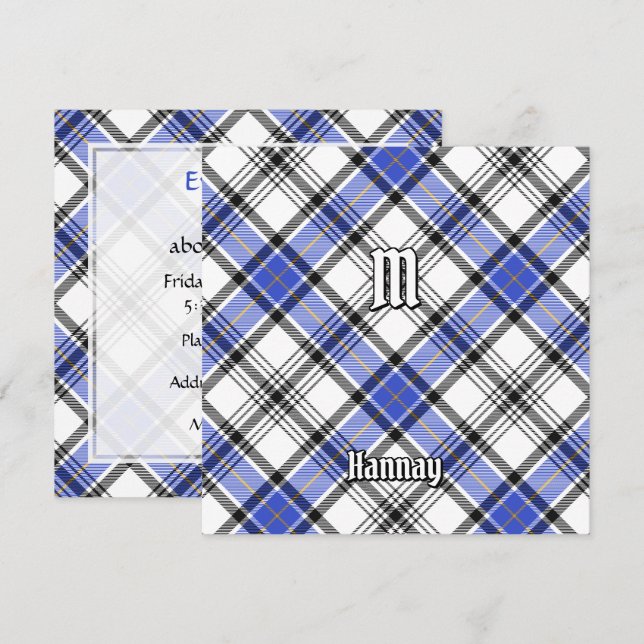 Invitación Clan Hannay Tartan (Anverso / Reverso)