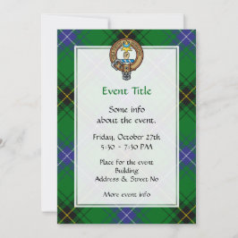 Invitación Clan Henderson Escudo sobre Tartán