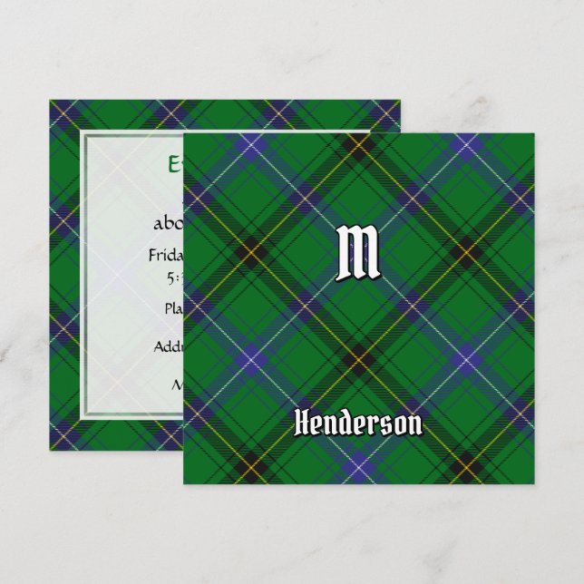 Invitación Clan Henderson Tartan (Anverso / Reverso)