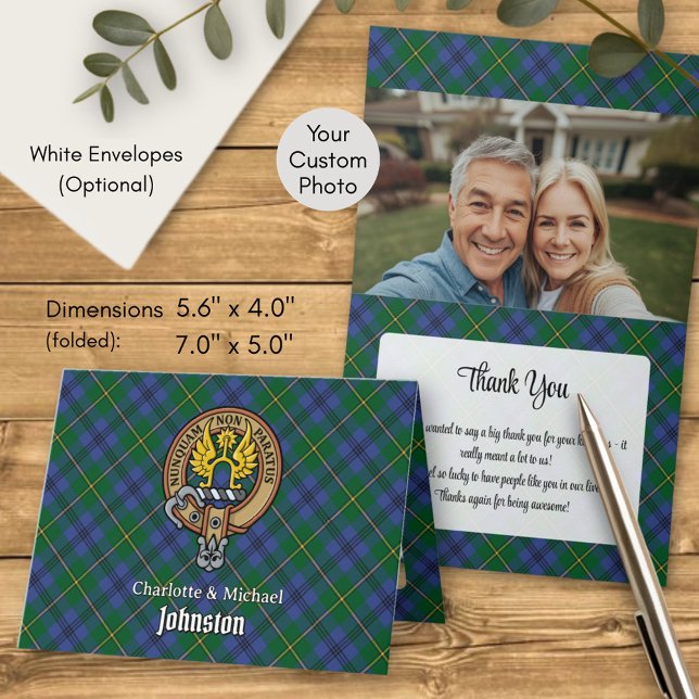 Invitación Clan Johnston Crest over Tartan (Subido por el creador)