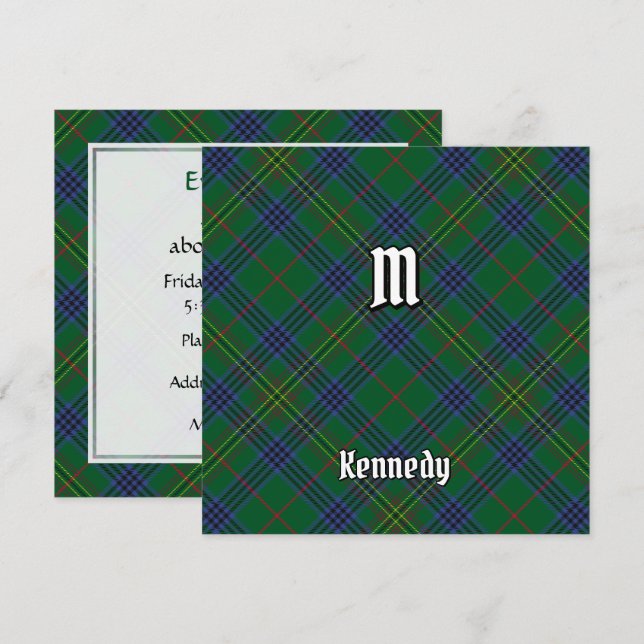 Invitación Clan Kennedy Tartan (Anverso / Reverso)