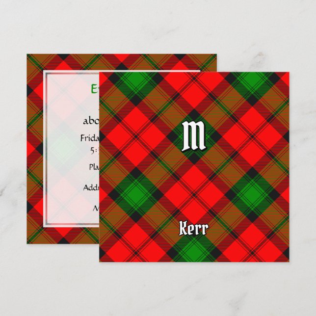 Invitación Clan Kerr Tartan (Anverso / Reverso)