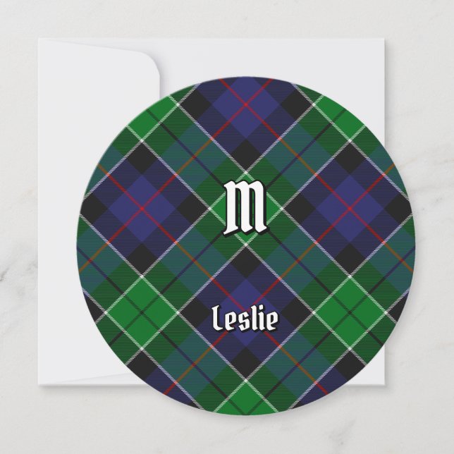 Invitación Clan Leslie Hunting Tartán (Anverso)