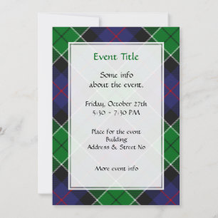 Invitación Clan Leslie Hunting Tartán