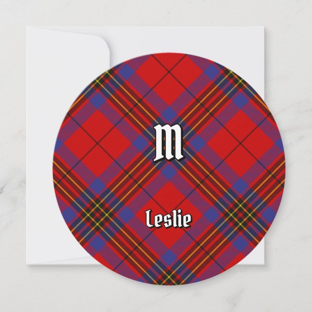 Invitación Clan Leslie Red Tartan (Anverso)