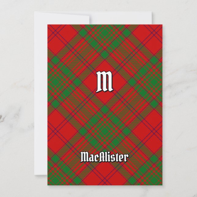 Invitación Clan MacAlister de Glenbarr Tartan (Anverso)