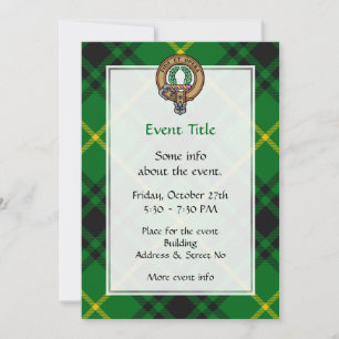 Invitación Clan MacArthur Escudo sobre Tartán