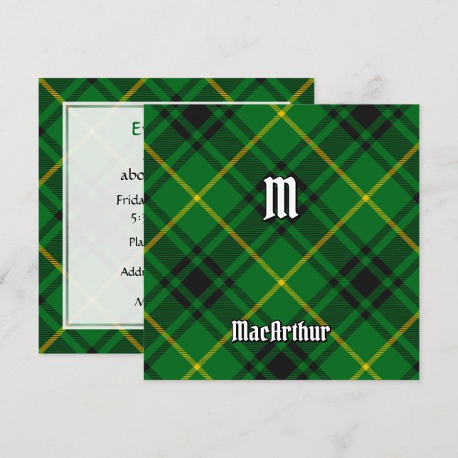 Invitación Clan MacArthur Tartan (Anverso / Reverso)