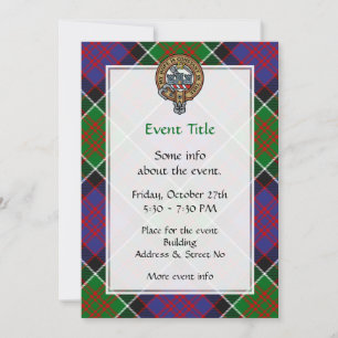 Invitación Clan MacDonald de Clanranald Escudo sobre Tartán