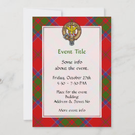 Invitación Clan MacDonald de Keppoch Escudo sobre Tartán