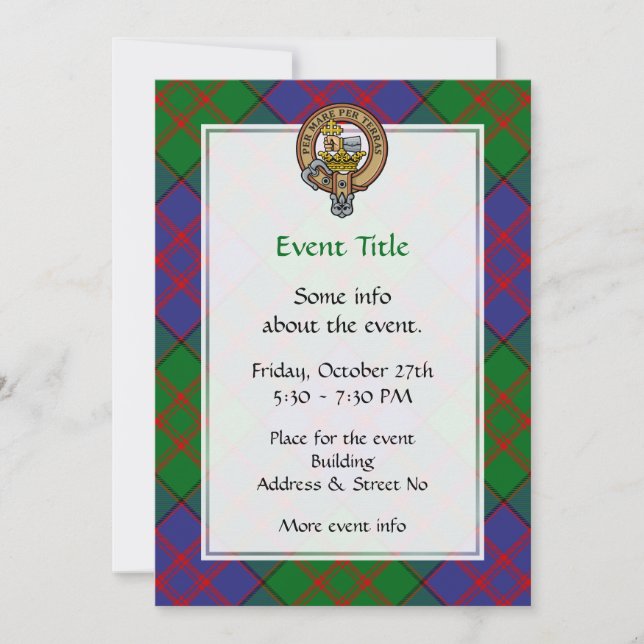 Invitación Clan MacDonald Escudo por Tartán (Anverso)