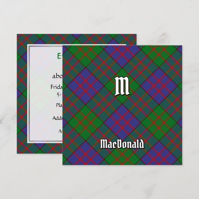 Invitación Clan MacDonald Tartan (Anverso / Reverso)