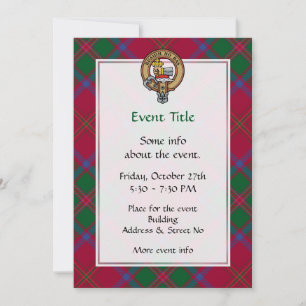 Invitación Clan MacDougall Escudo sobre Tartán