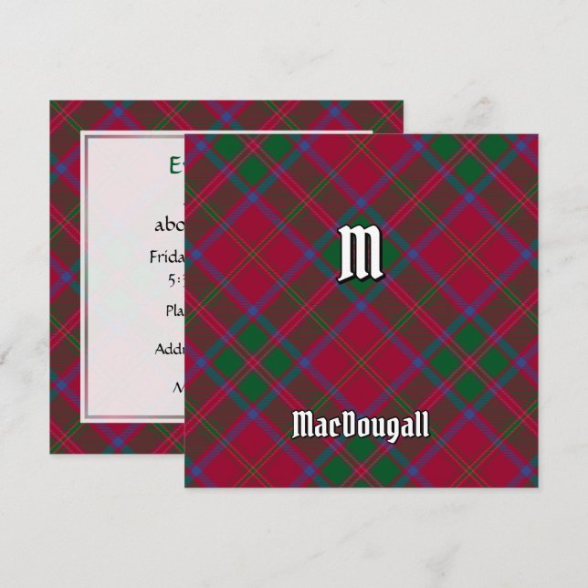 Invitación Clan MacDougall Tartan (Anverso / Reverso)