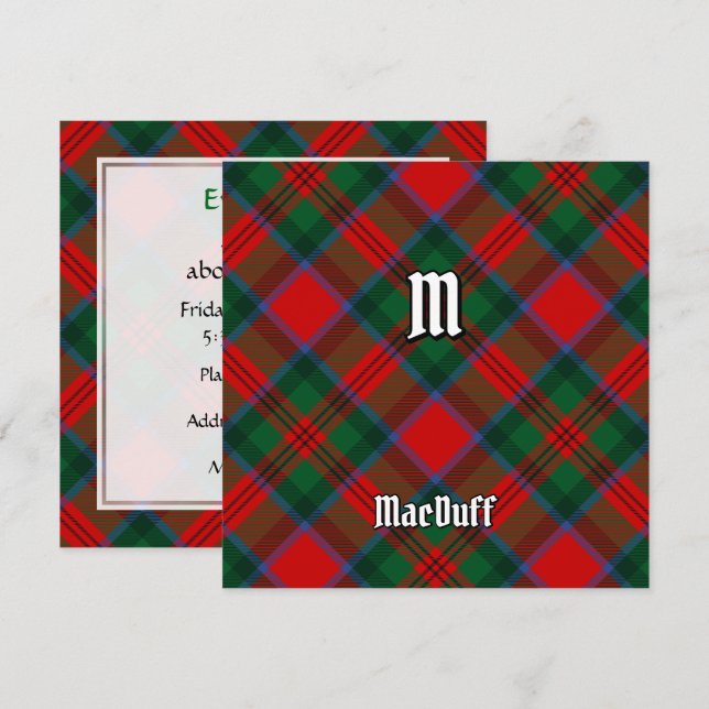 Invitación Clan MacDuff Tartan (Anverso / Reverso)