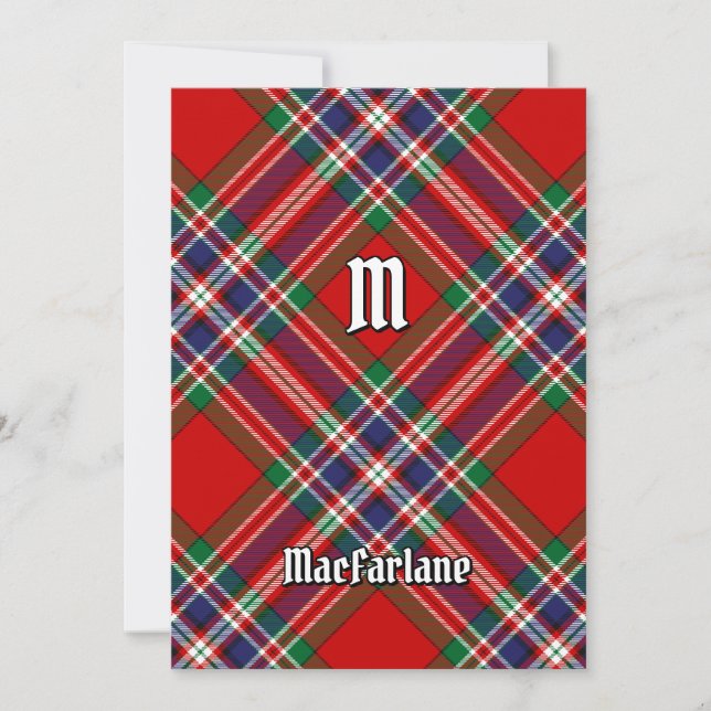 Invitación Clan MacFarlane Red Tartan (Anverso)