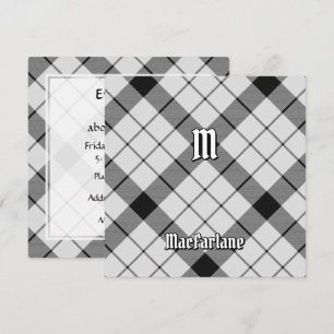 Invitación Clan MacFarlane Tartán blanco y negro