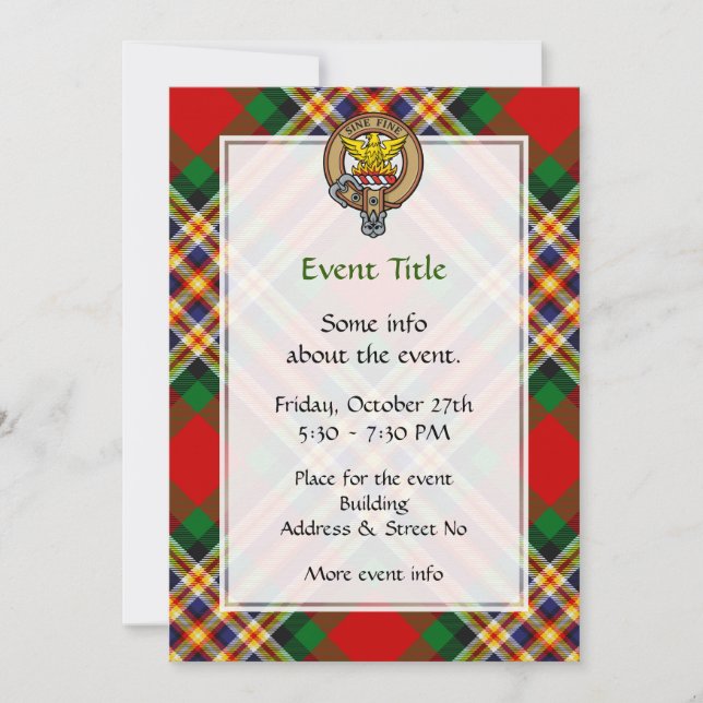 Invitación Clan MacGill Escudo por Tartán (Anverso)