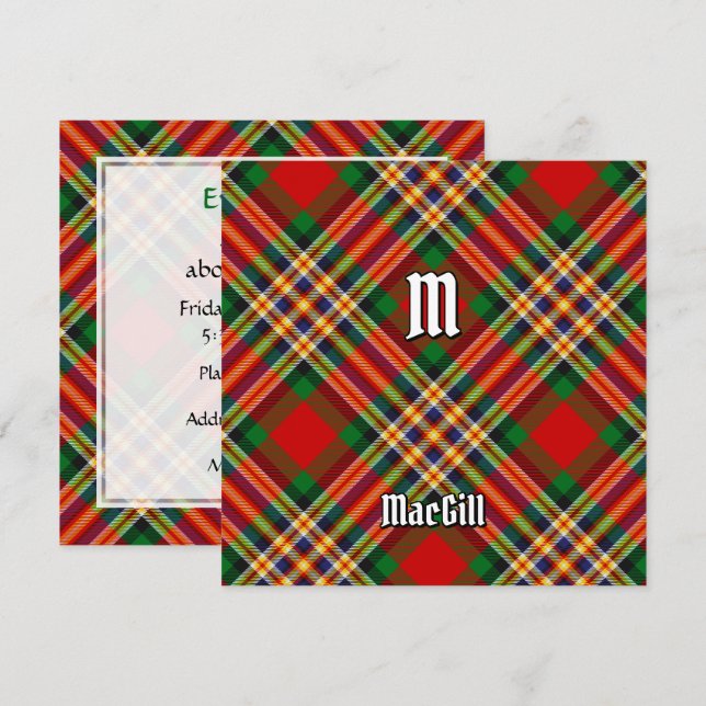 Invitación Clan MacGill Tartan (Anverso / Reverso)