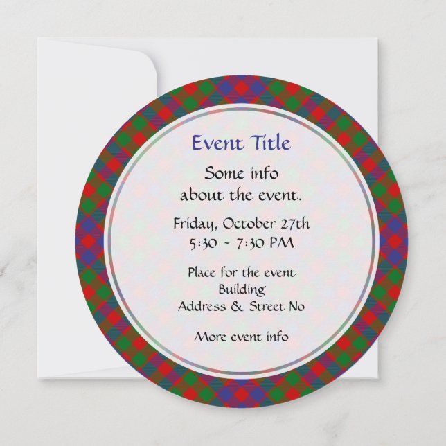 Invitación Clan MacGowan Tartan (Reverso)