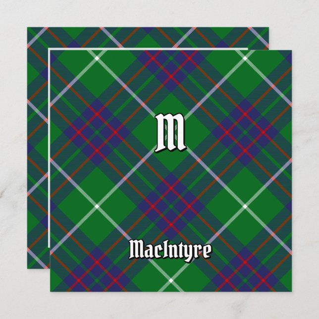 Invitación Clan MacIntyre Tartan (Anverso / Reverso)