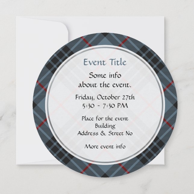 Invitación Clan MacKay Blue Tartan (Reverso)