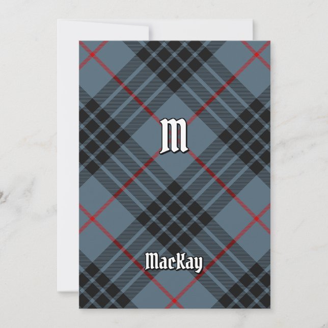 Invitación Clan MacKay Blue Tartan (Anverso)
