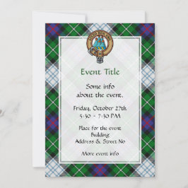 Invitación Clan MacKenzie Escudo sobre el vestido Tartán