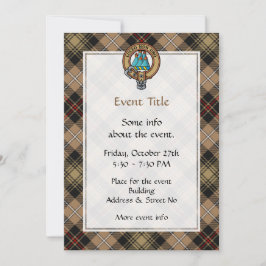 Invitación Clan MacKenzie Escudo sobre la caza de tartán