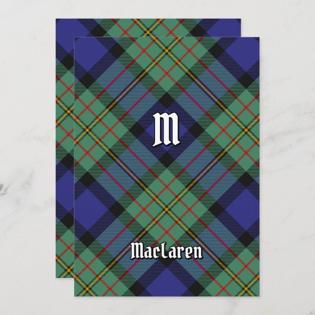 Invitación Clan MacLaren Tartan (Anverso / Reverso)