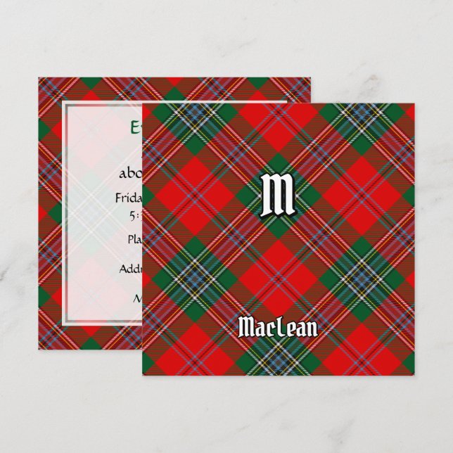 Invitación Clan MacLean Tartan (Anverso / Reverso)