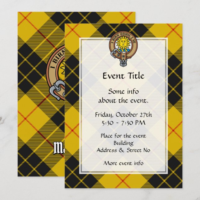 Invitación Clan MacLeod de Lewis Escudo (Anverso / Reverso)